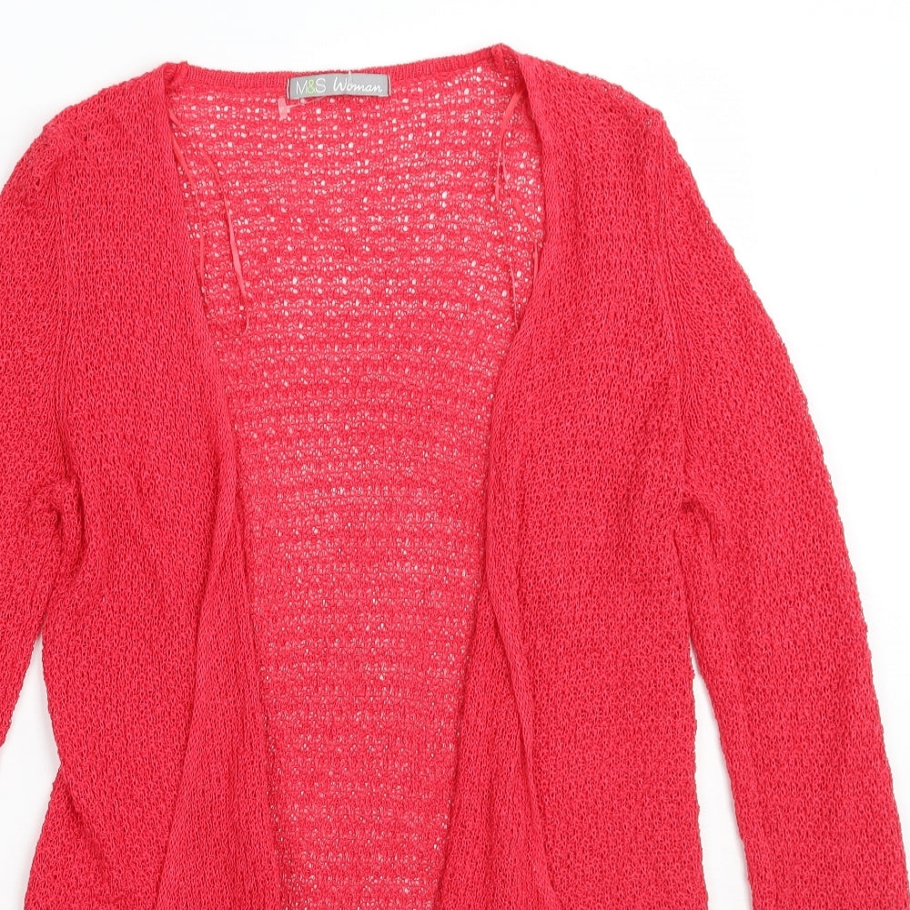 Marks and Spencer Womens Red   Cardigan Jumper Size 10