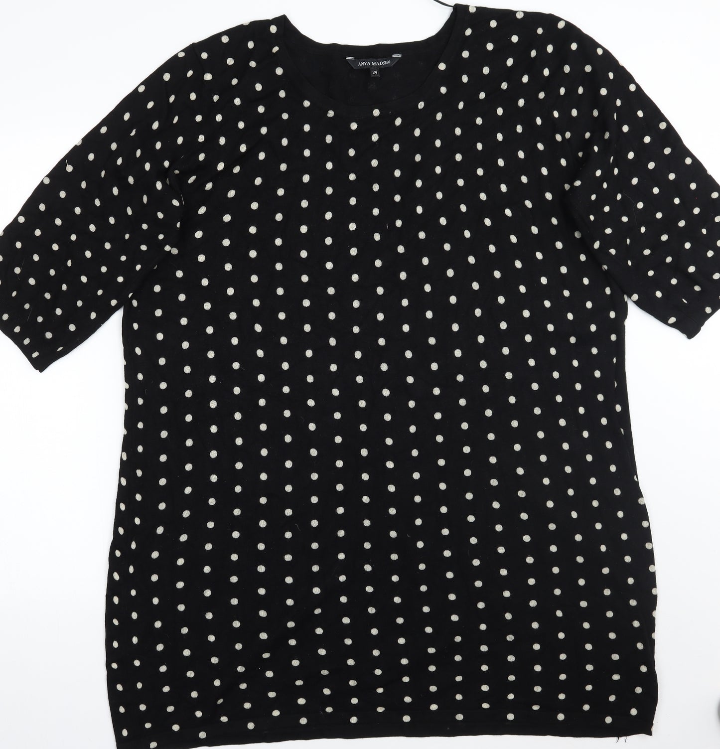 Anya Madsen Womens Black Polka Dot  Jumper Dress  Size 24