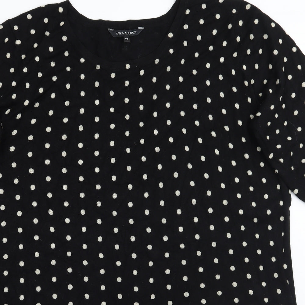 Anya Madsen Womens Black Polka Dot  Jumper Dress  Size 24