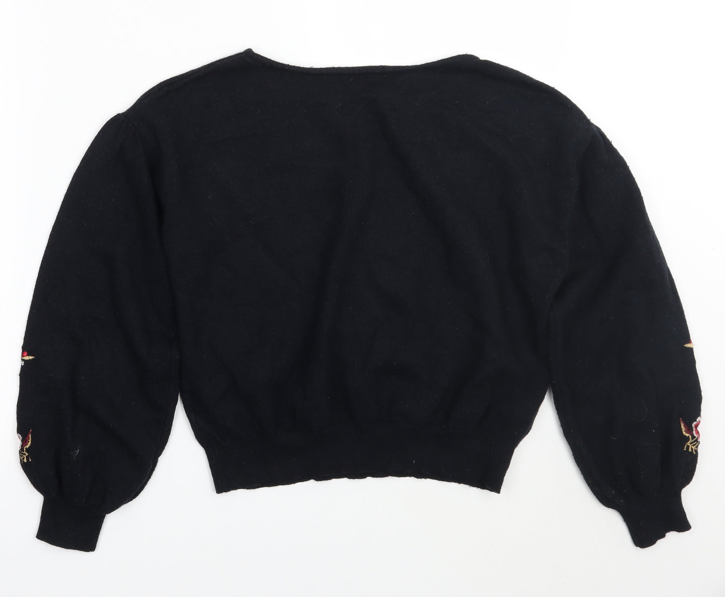 E hyphen world gallery Womens Black Floral  Pullover Jumper One Size