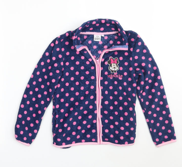 Disney Girls Blue Polka Dot Jacket Coatigan Size 8 Years