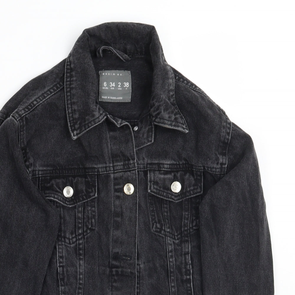 Denim & Co. Womens Black   Jacket Coat Size 6