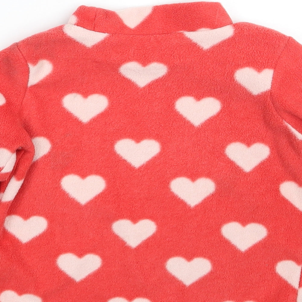 Marks and Spencer Girls Red Geometric  Pullover Jumper Size 3-4 Years