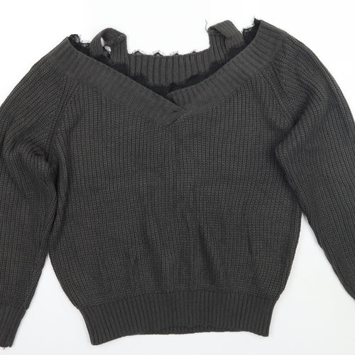 SheIn Womens Grey   Pullover Jumper Size 2XL