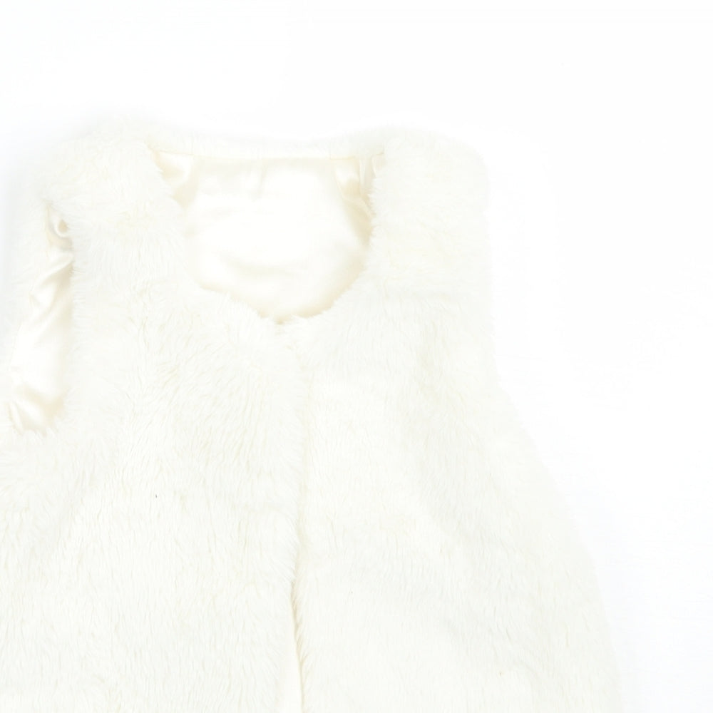 Matalan Girls White   Gilet Coat Size 3-4 Years
