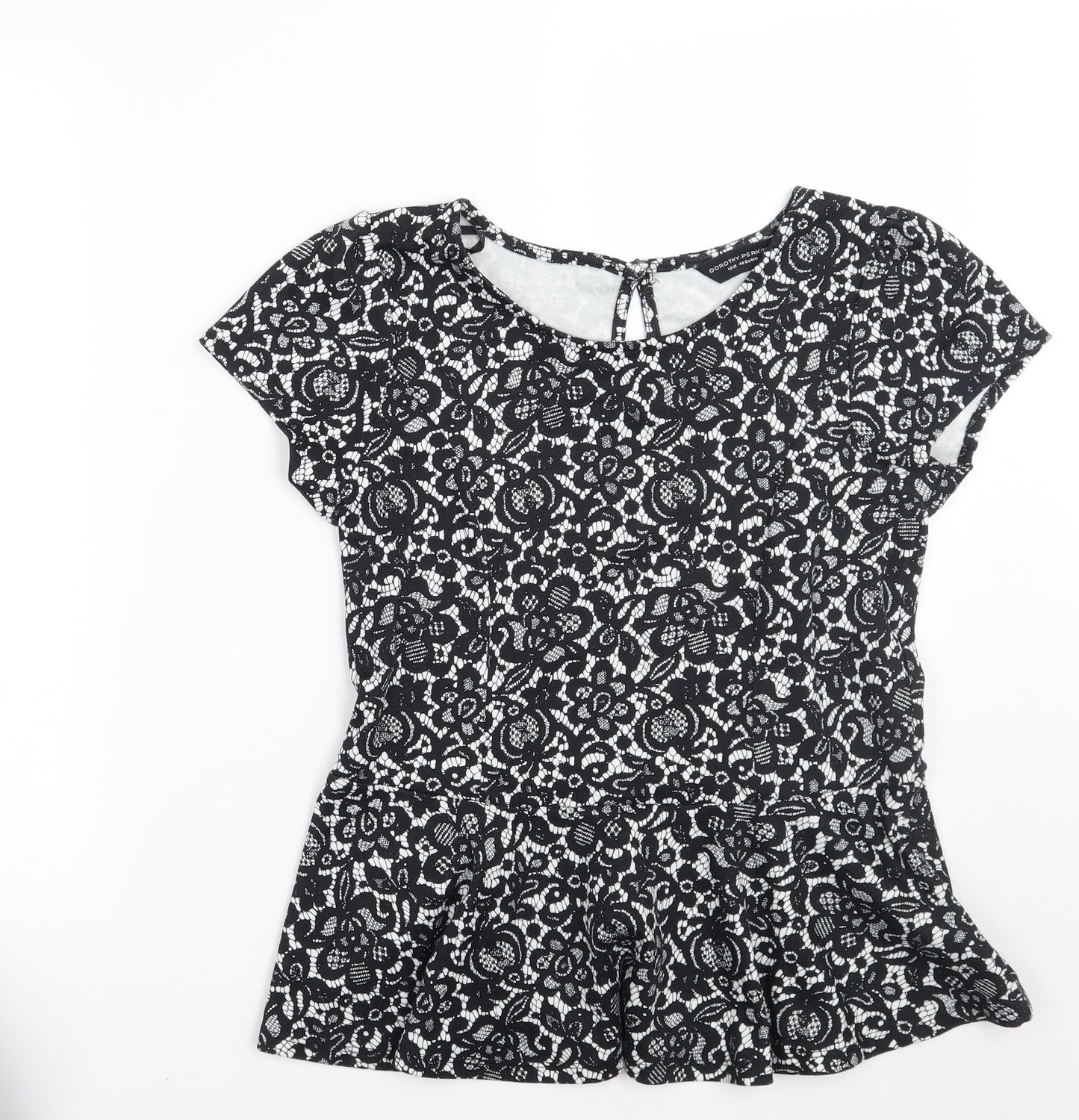 dorthy perkins Womens White Floral  Basic Blouse Size 12