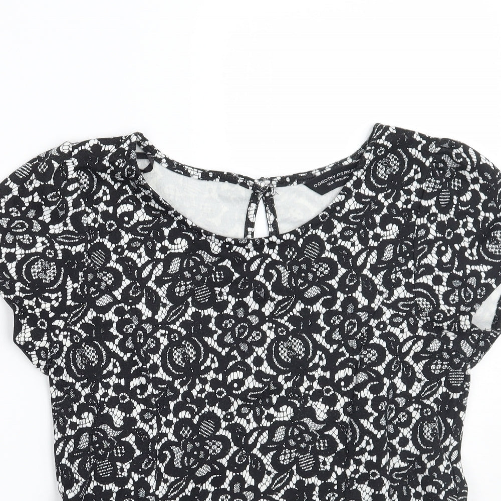 dorthy perkins Womens White Floral  Basic Blouse Size 12