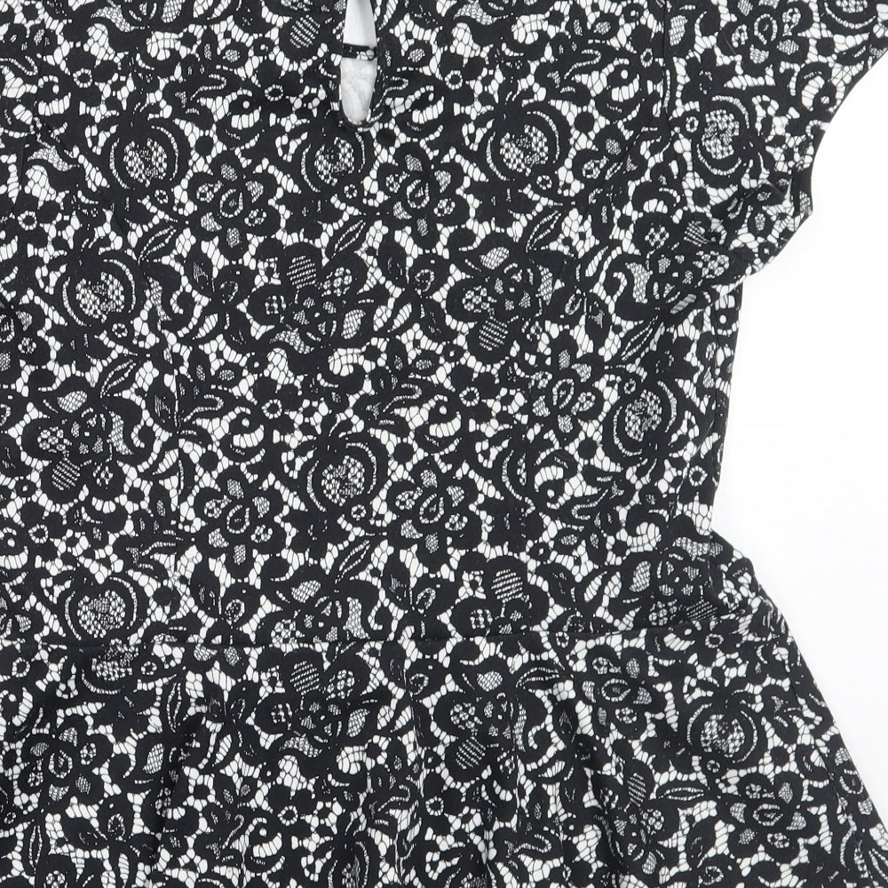 dorthy perkins Womens White Floral  Basic Blouse Size 12