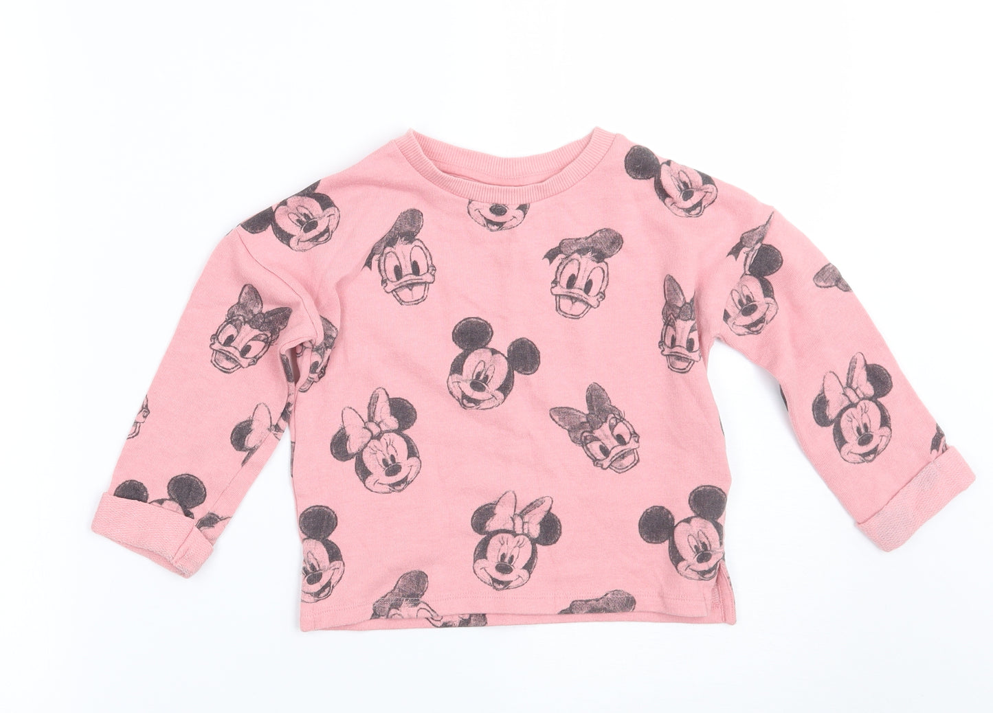 Disney Girls Pink   Pullover Jumper Size 3-4 Years  - Micky mouse