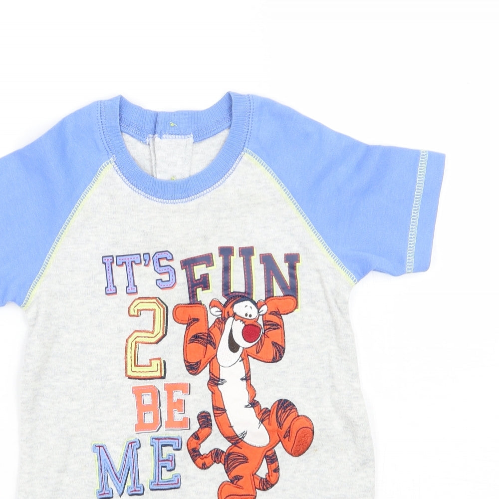 George Baby Grey   Babygrow One-Piece Size 6-9 Months  - Tiger