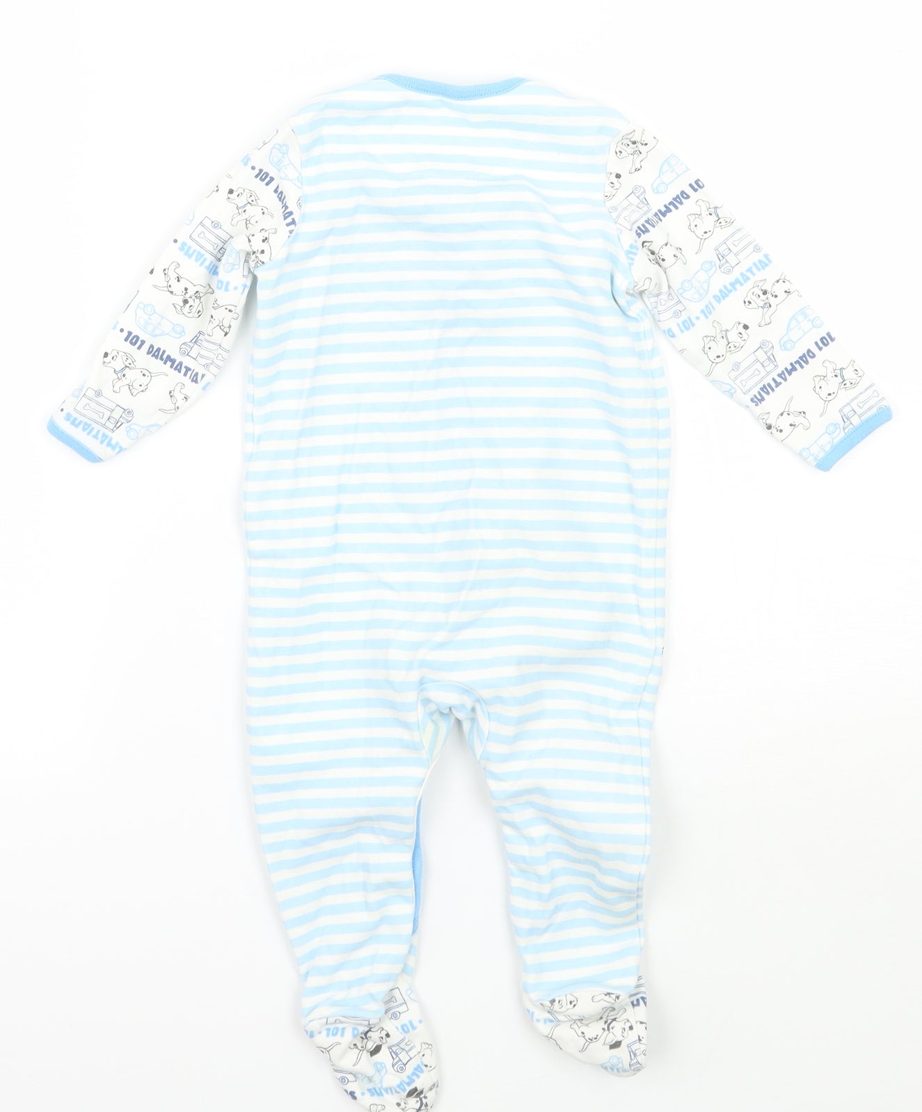 George Boys Blue Striped  Babygrow One-Piece Size 6-9 Months  - 101 Dalmatians