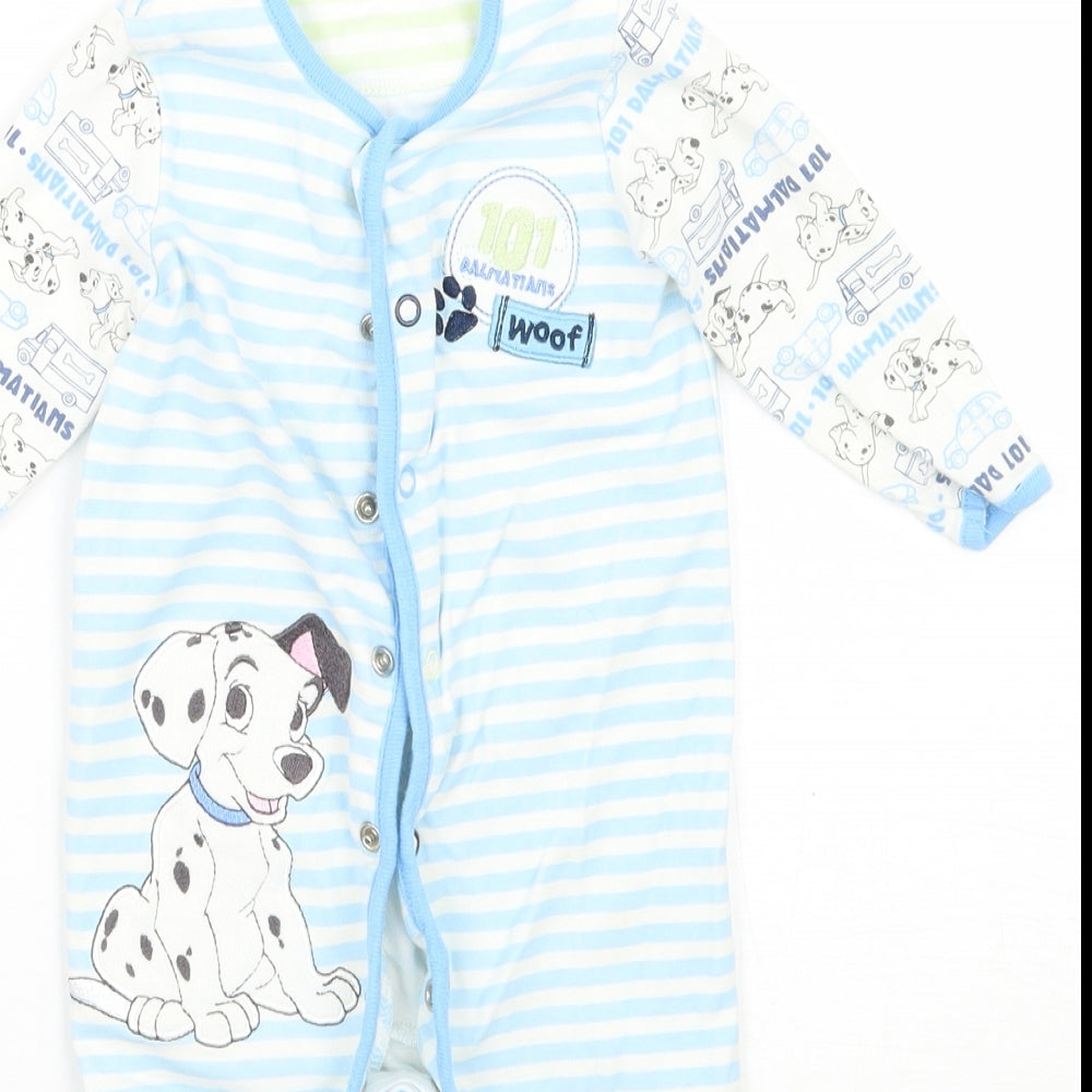 George Boys Blue Striped  Babygrow One-Piece Size 6-9 Months  - 101 Dalmatians