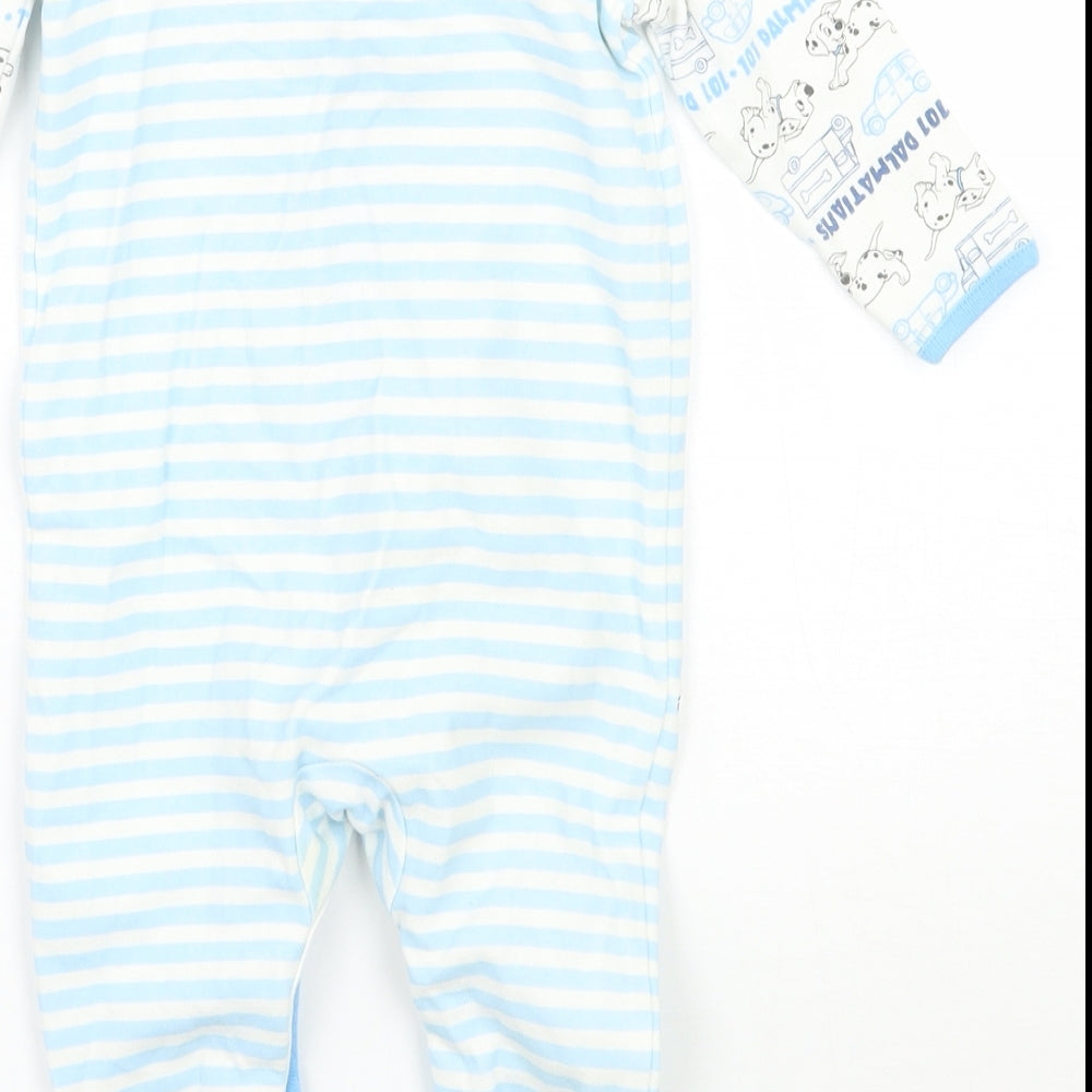George Boys Blue Striped  Babygrow One-Piece Size 6-9 Months  - 101 Dalmatians