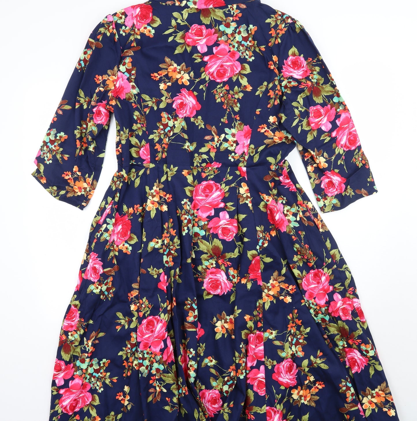 Hearts & roses Womens Blue Floral  A-Line  Size 18