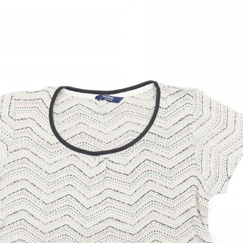 Debenhams Womens Beige Geometric  Basic T-Shirt Size 12