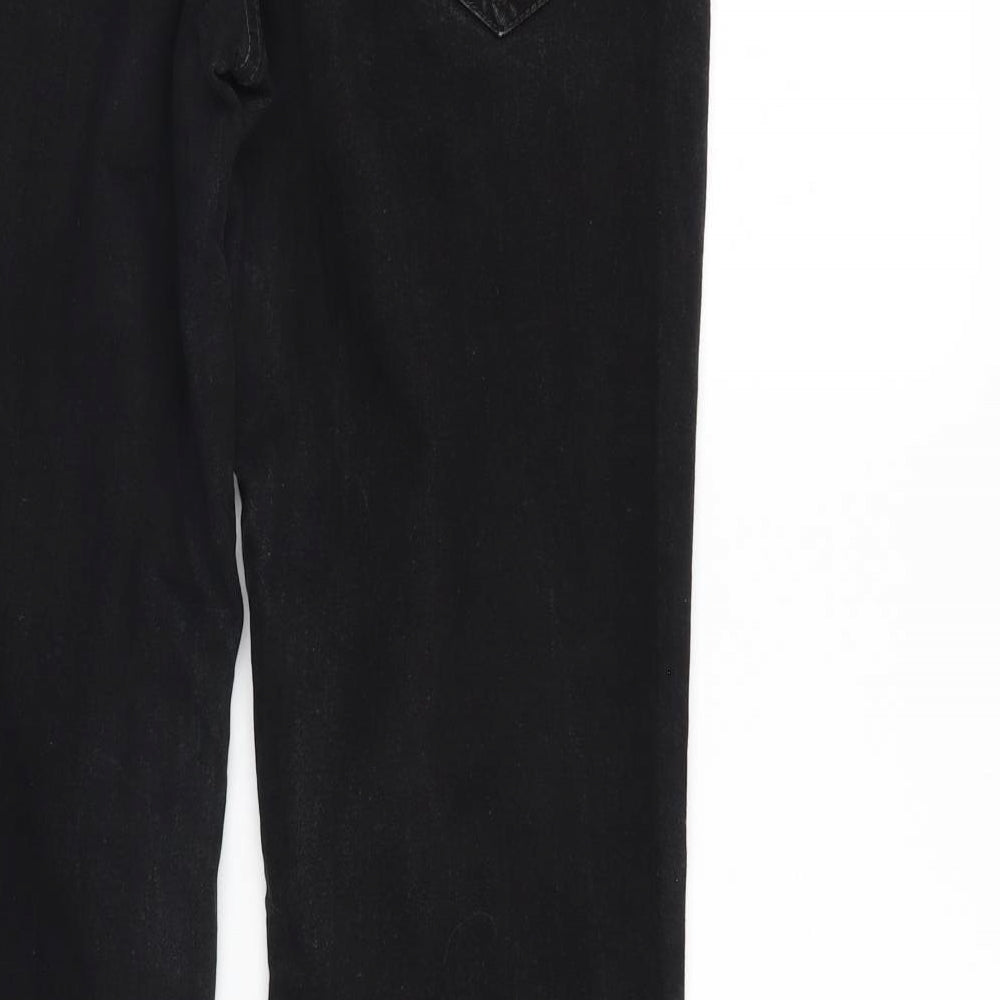 George Womens Black  Denim Straight Jeans Size 14 L30 in