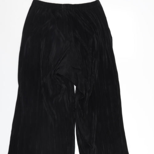Ache Womens Black   Cropped Trousers Size 12 L24 in - riffle effect