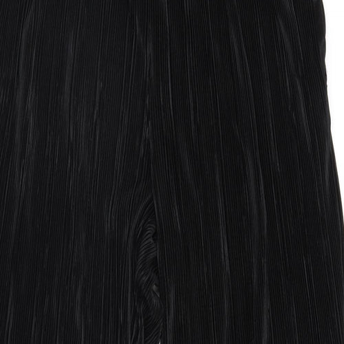 Ache Womens Black   Cropped Trousers Size 12 L24 in - riffle effect