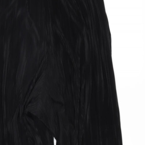 Ache Womens Black   Cropped Trousers Size 12 L24 in - riffle effect