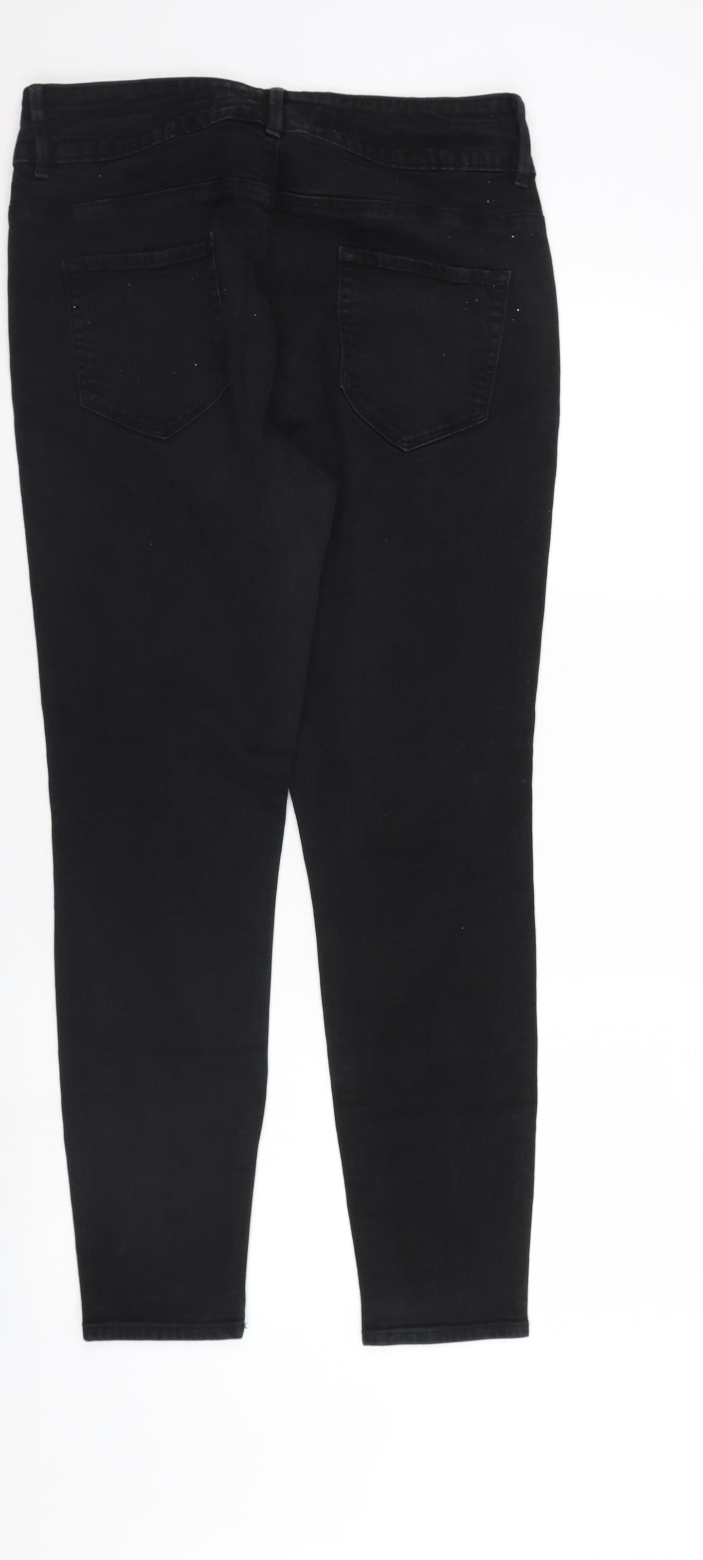 Denim & Co. Womens Black  Denim Tapered Jeans Size 16 L27 in