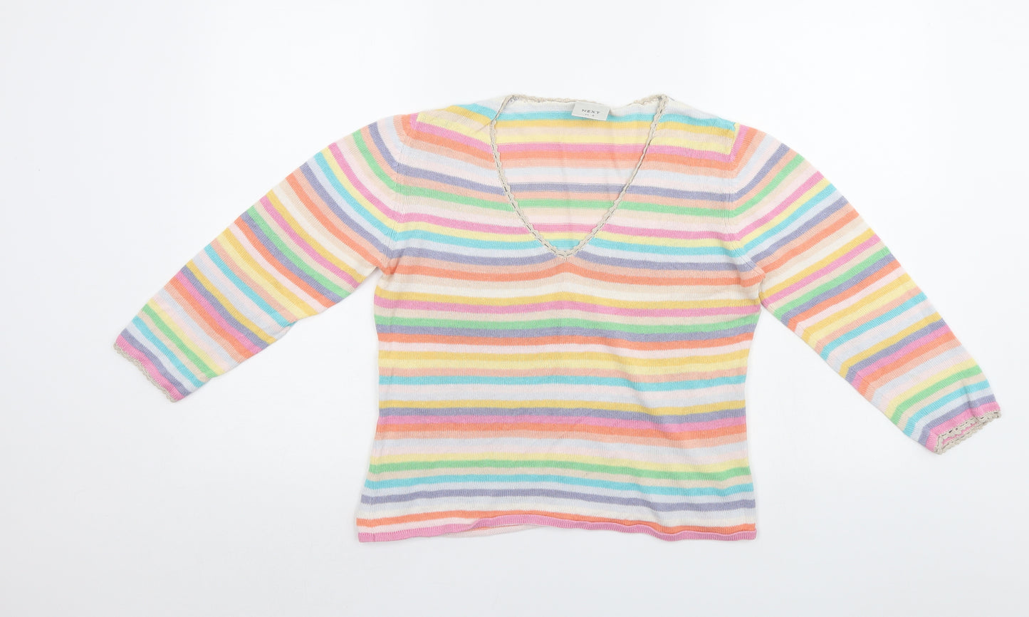 NEXT Womens Multicoloured Striped  Pullover Jumper Size 12