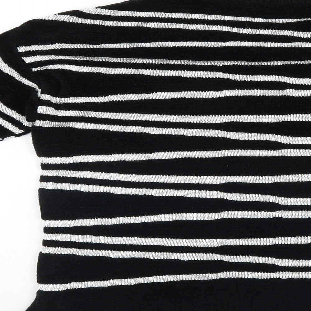 Papaya Womens Black Striped  Pullover Jumper Size S