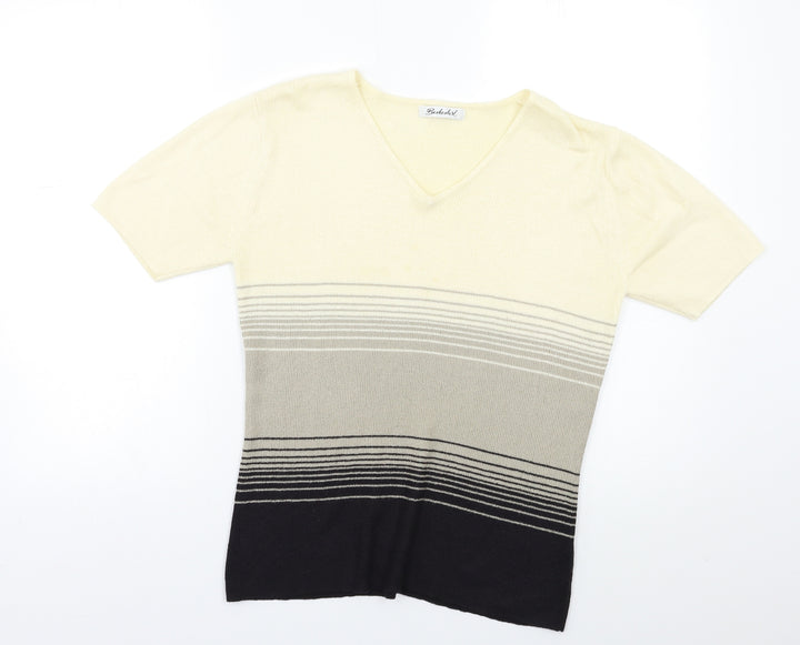 Berkertex Womens Beige Striped Pullover Jumper Size 12