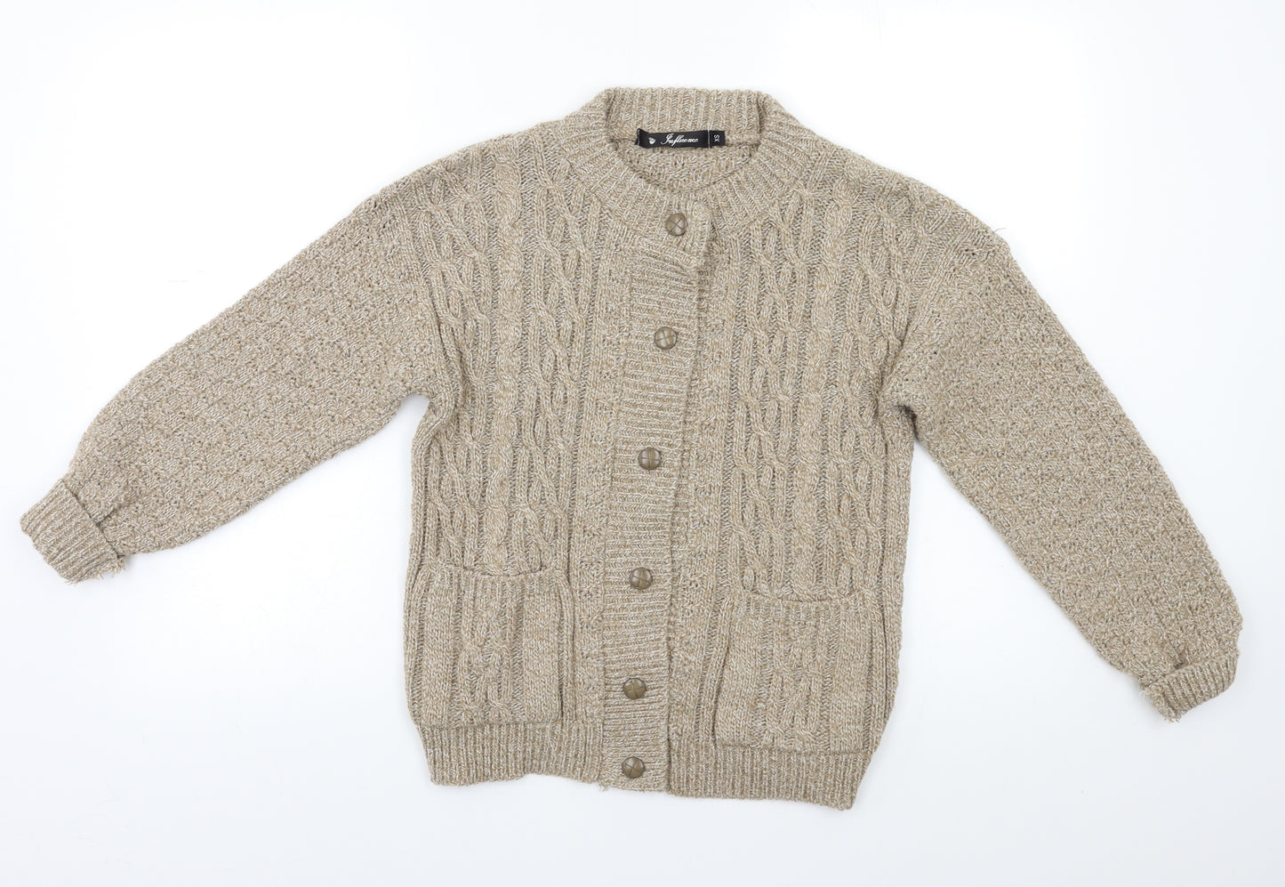 Influence Womens Beige   Cardigan Jumper Size XS