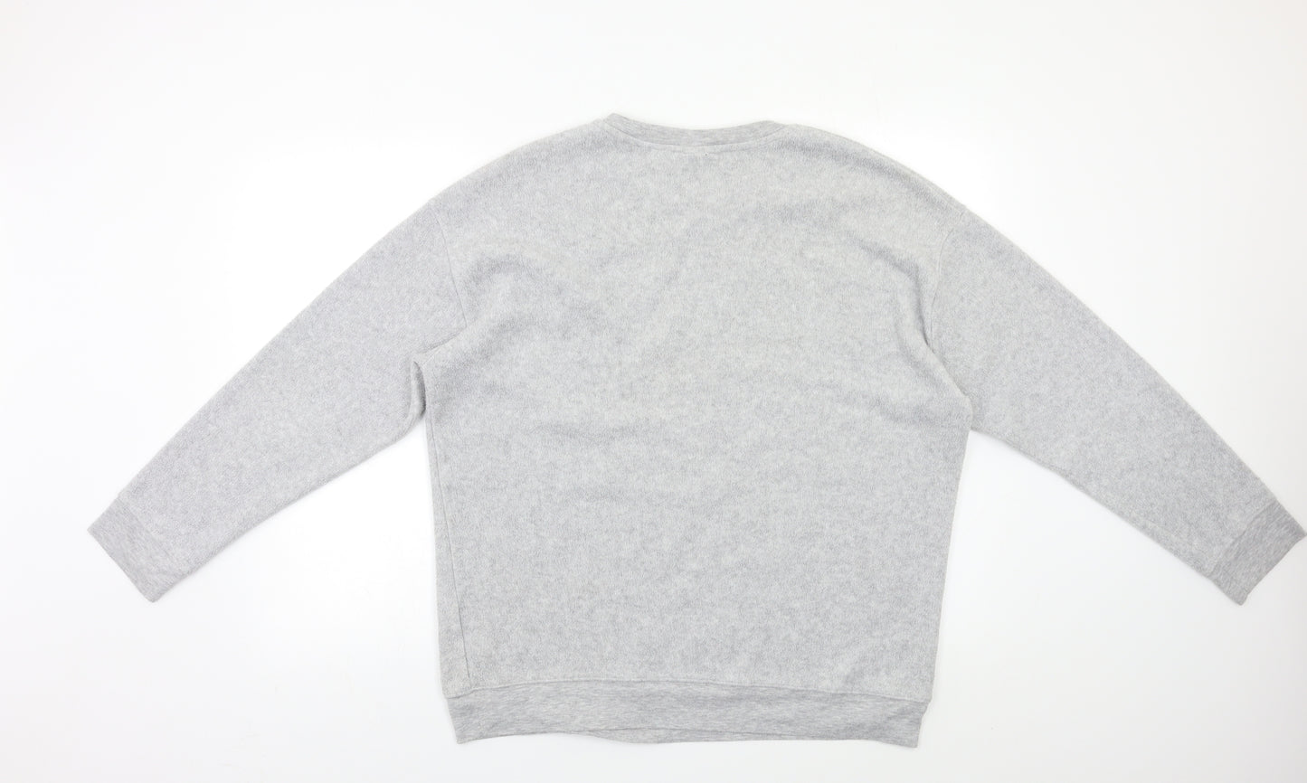 Topshop Womens Grey  Fleece Pullover Sweatshirt Size 14