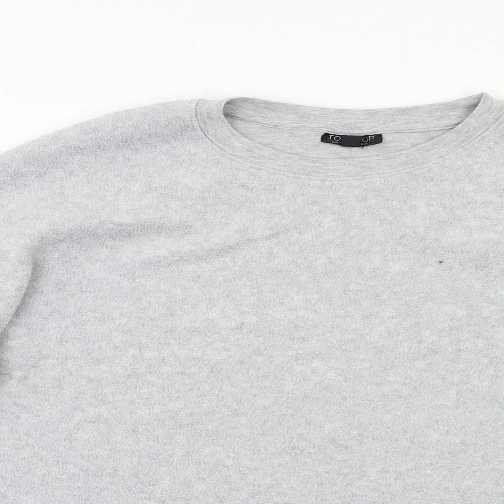 Topshop Womens Grey  Fleece Pullover Sweatshirt Size 14