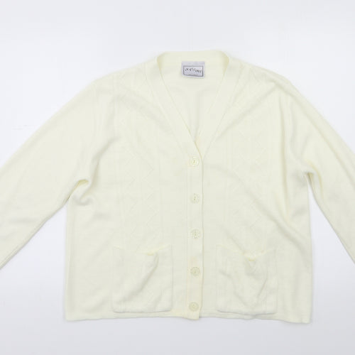 In Stitches Womens Ivory   Cardigan Jumper Size L
