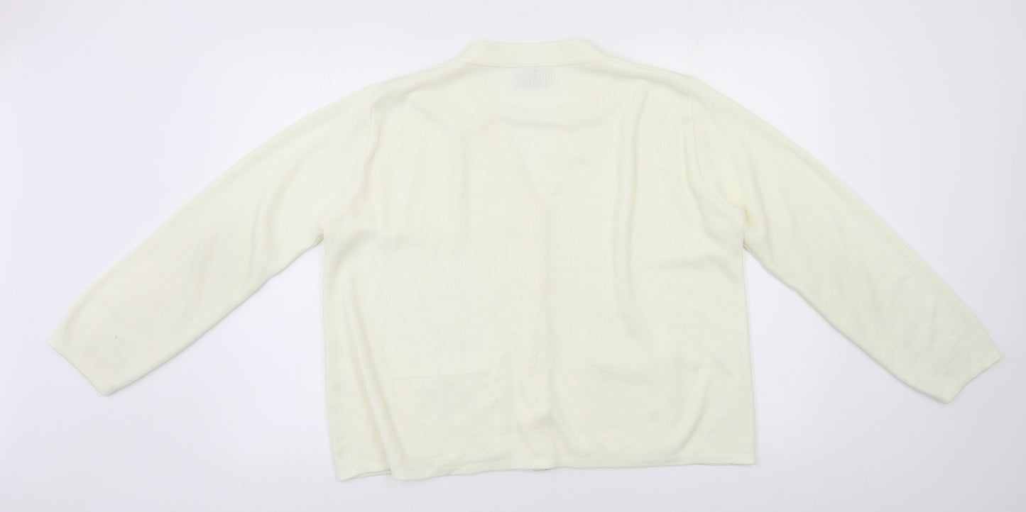 In Stitches Womens Ivory   Cardigan Jumper Size L