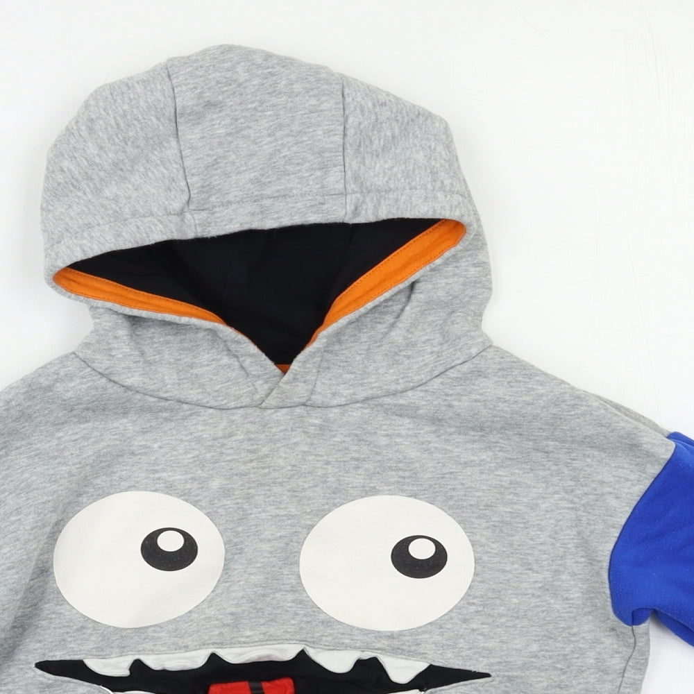 F&F Boys Grey   Pullover Hoodie Size 4-5 Years  - Monster