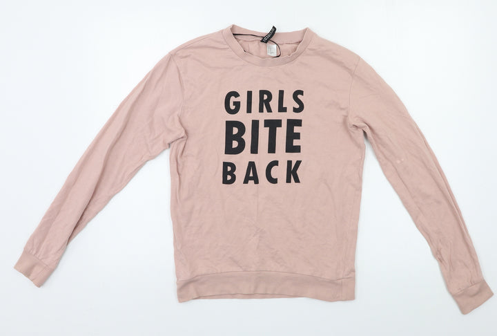 H&M Womens Pink Basic T-Shirt Size XS