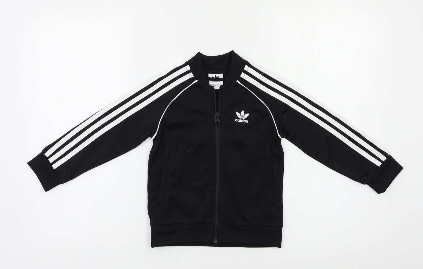 adidas Boys Black   Full Zip Sweatshirt Size 3 Years