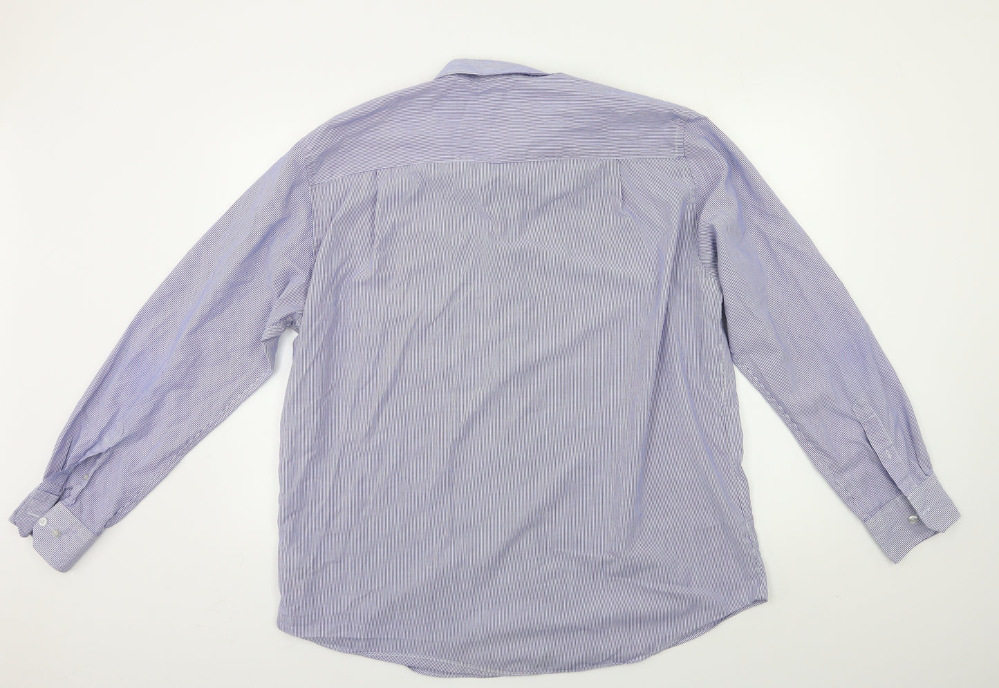 F&F Mens Blue Striped   Dress Shirt Size 17