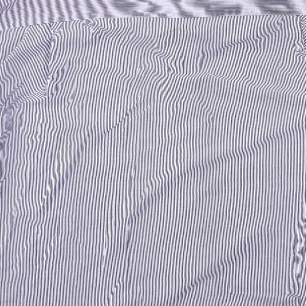 F&F Mens Blue Striped   Dress Shirt Size 17