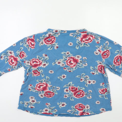 Bonmarché Womens Blue Floral  Basic Blouse Size 16