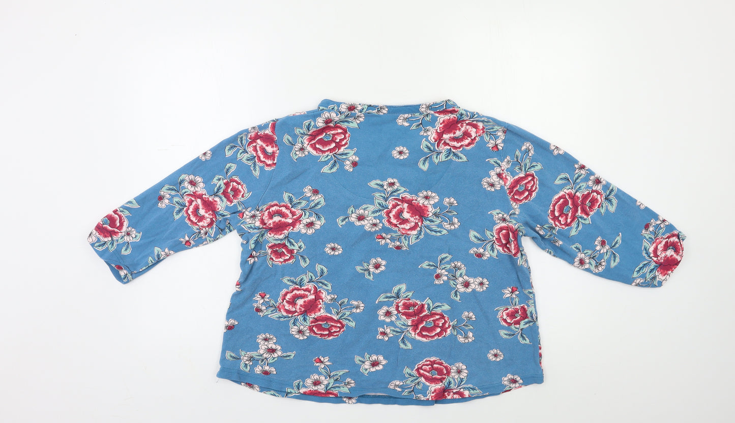 Bonmarché Womens Blue Floral  Basic Blouse Size 16