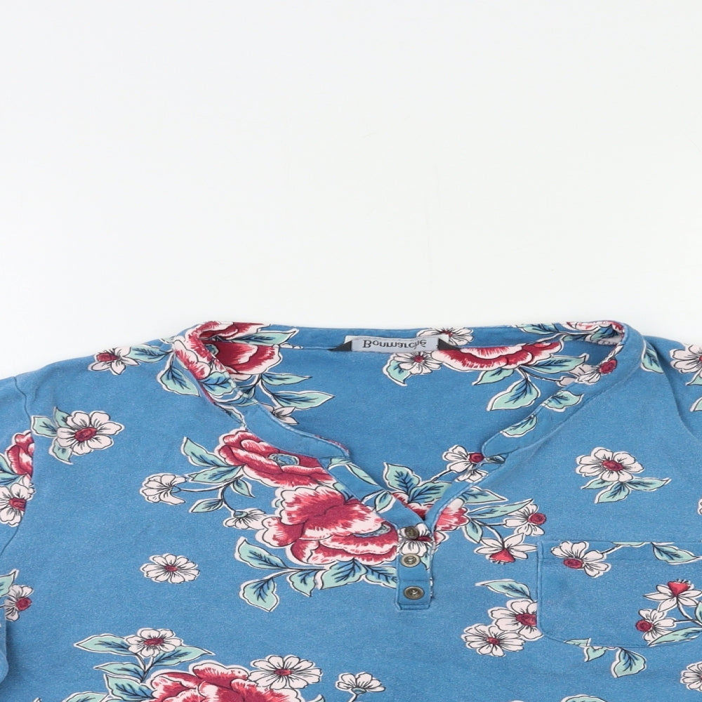 Bonmarché Womens Blue Floral  Basic Blouse Size 16