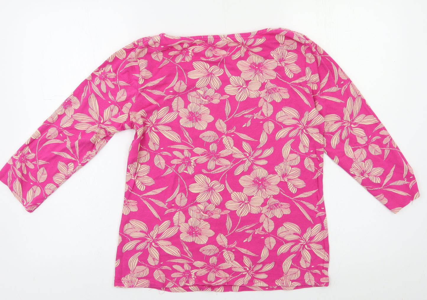 Love Tees Womens Pink Floral  Basic Blouse Size 12