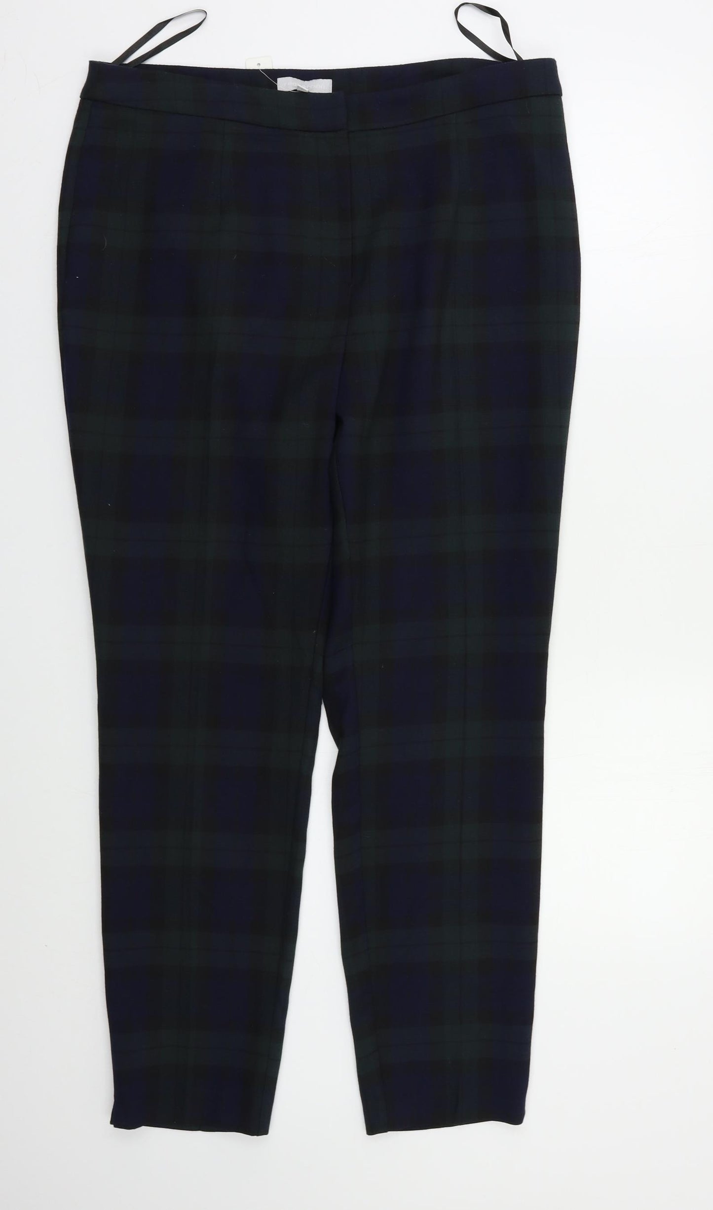 Red Herring Womens Green Check  Trousers  Size 16 L29 in