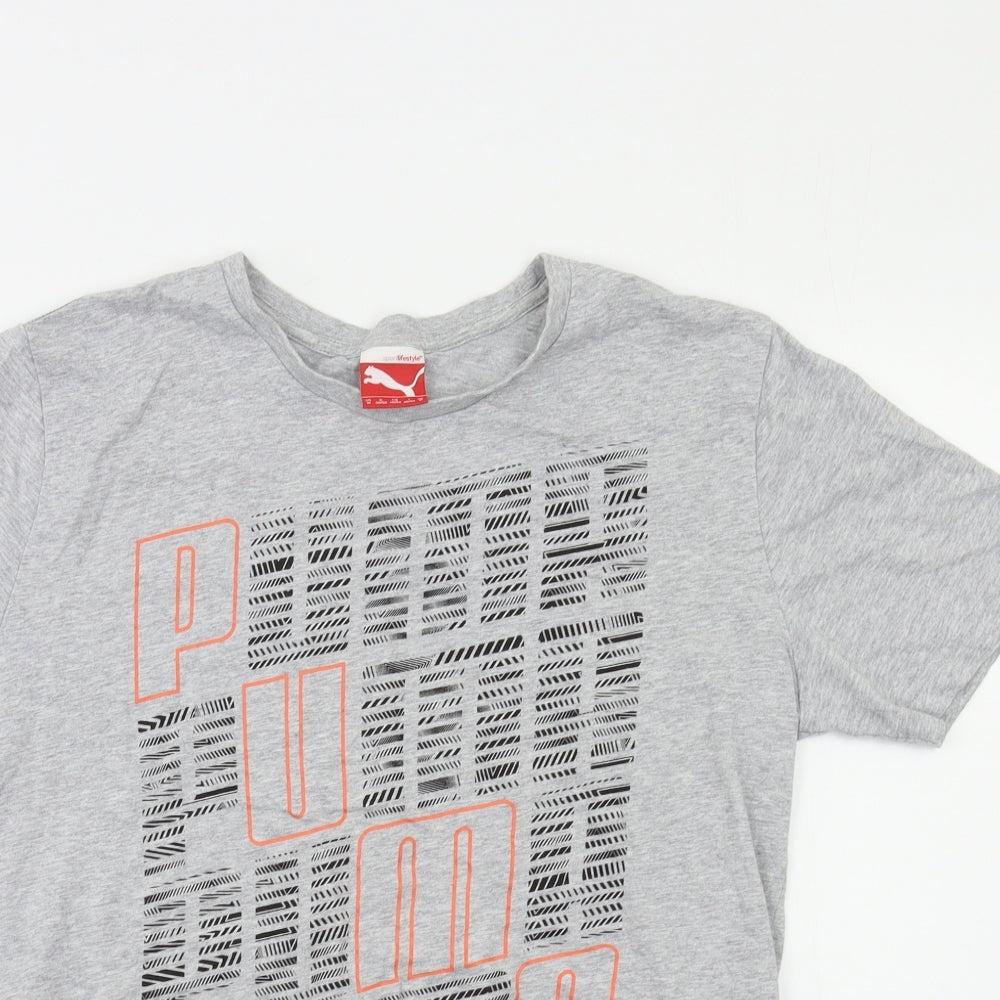 PUMA Mens Grey    T-Shirt Size M