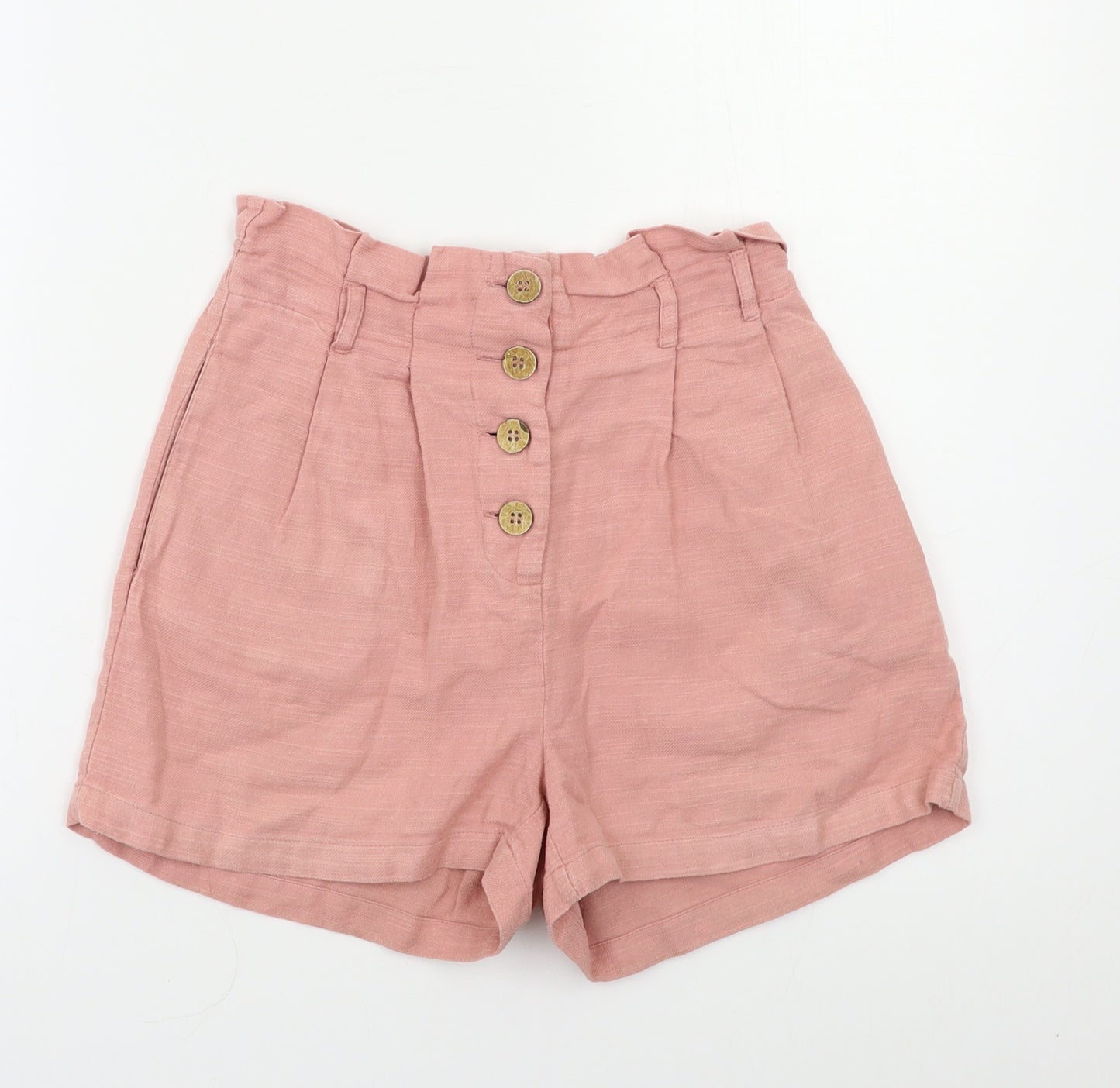 Primark Womens Pink   Paperbag Shorts Size 4