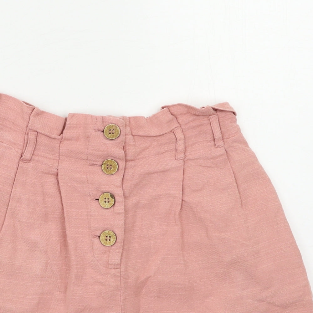 Primark Womens Pink   Paperbag Shorts Size 4