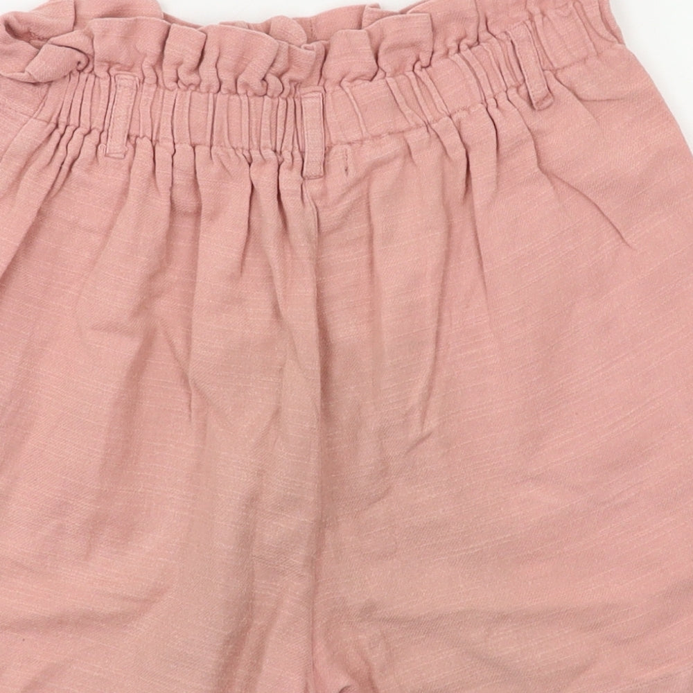 Primark Womens Pink   Paperbag Shorts Size 4