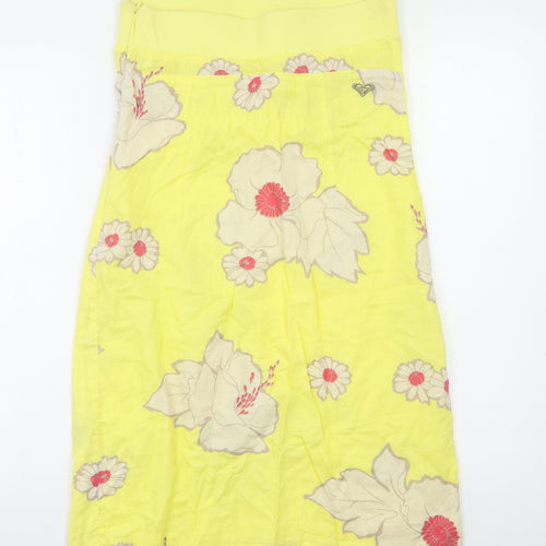 ROXY Womens Yellow Floral  Shift  Size M