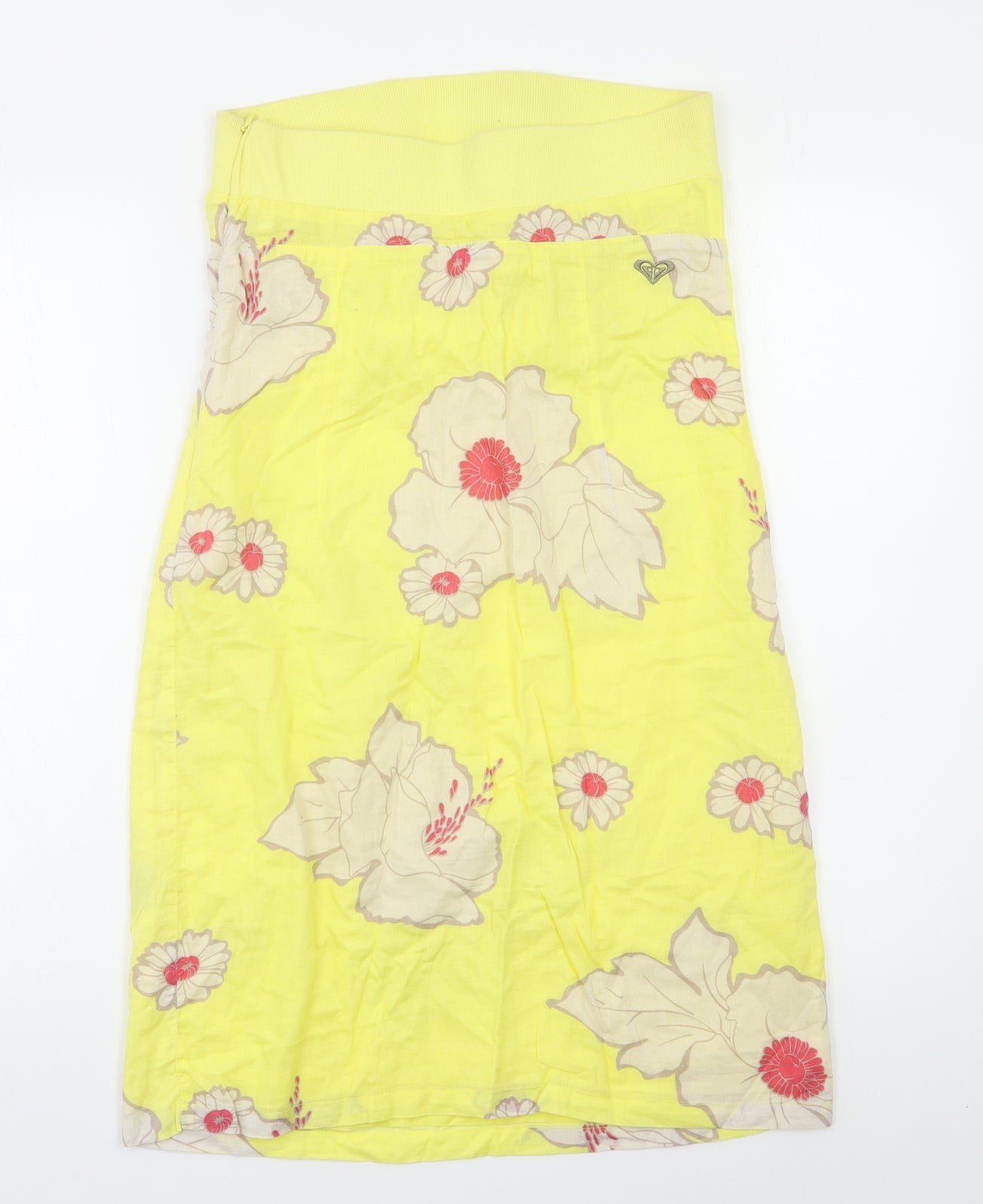 ROXY Womens Yellow Floral  Shift  Size M