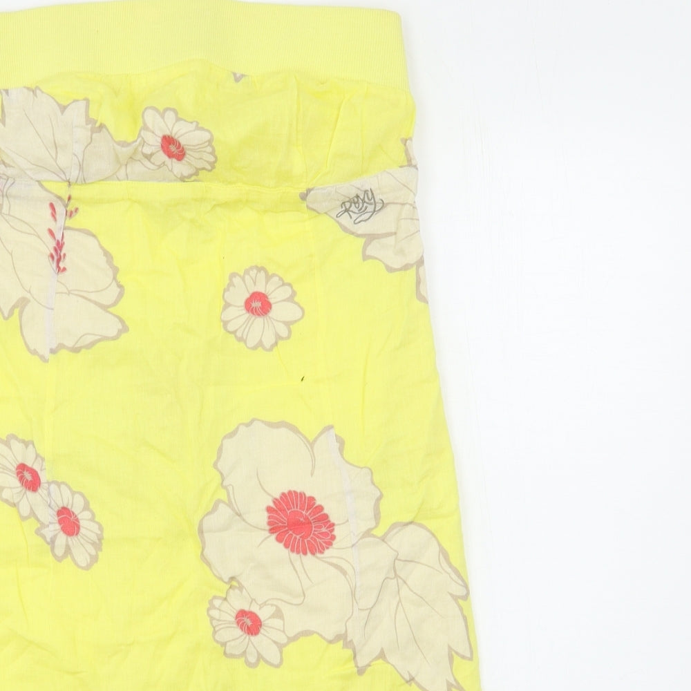 ROXY Womens Yellow Floral  Shift  Size M