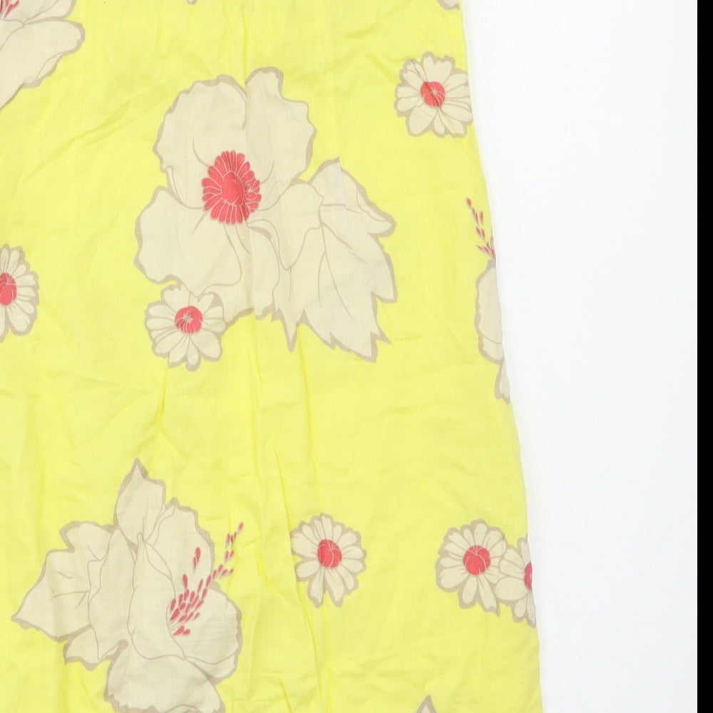 ROXY Womens Yellow Floral  Shift  Size M